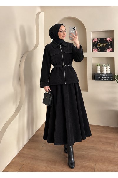 gaze YENİ SEZON KIŞLIK SÜET TASARIM ETEKLİ TAKIM
