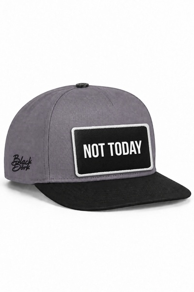 BlackBörk قبعة هيب هوب باللونين الأسود والرمادي تحمل شعار Not Today