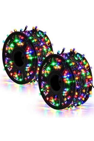 E-ANAMAG Σετ 2 Εγκαταστάσεων LED 100 μ., 8 Εφέ Φωτισμού, ΠΟΛΥΧΡΩΜΟ