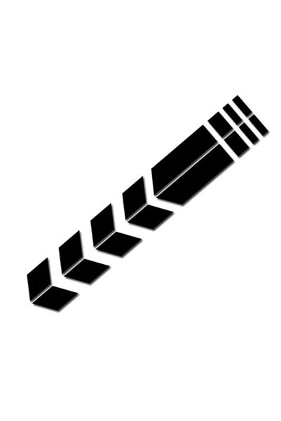 Choice6 Black Motorcycle Arrow Stripe Stickers Fender Paste Universal Waterpr...