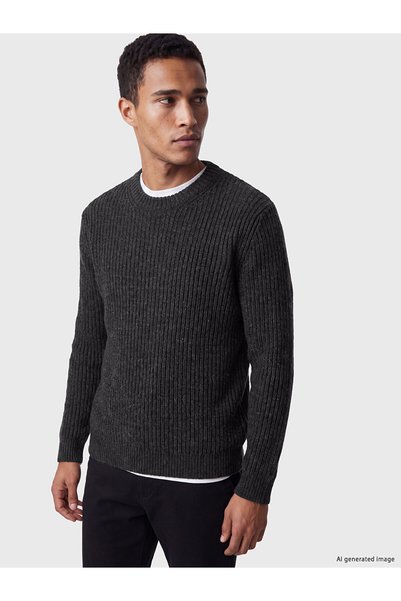 LC Waikiki سترة تريكو رجالية من مزيج الصوف الأنثراسيت من فيزيون نيو سيزون