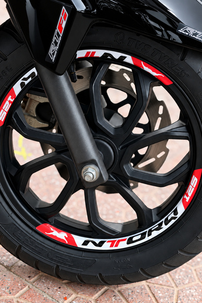 Banxtre Printed wheel rim strip sticker set for tvs ntorq 125 (front & rear -...