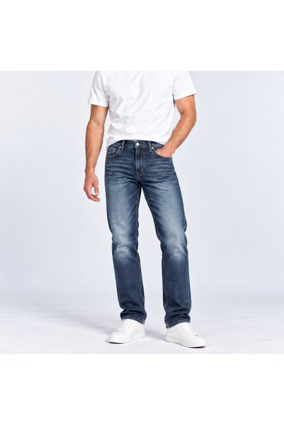 Giordano Men's Denim Low Rise Straight Jeans