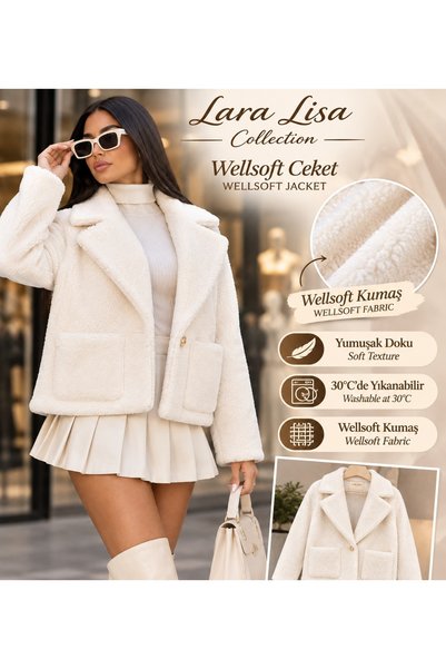 LaraLisa Wellsoft Kumaş Önü Tek Düğme Kadın Erkek Unisex Ceket