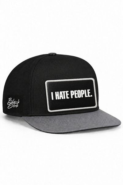 BlackBörk I Hate People Logo Grey-Black Hip Hop Hat