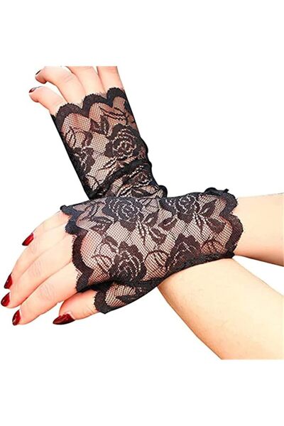 KASTWAVE Lace UV Protection Fingerless Hand Short Gloves for Sun Block and Dr...