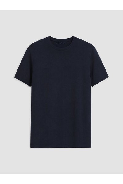 LC Waikiki تي شيرت رجالي من Peak New Season باللون الأزرق الداكن برقبة دائرية