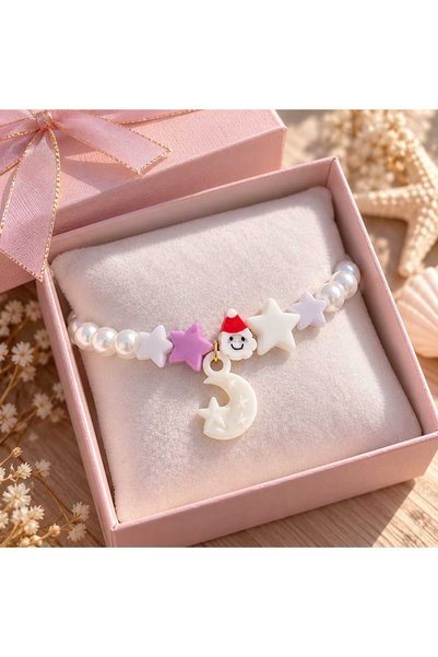 Yağmur Girl Child Bracelet Star Christmas Santa Claus Moon Model Party Birthday Gift Jewelry Accessory