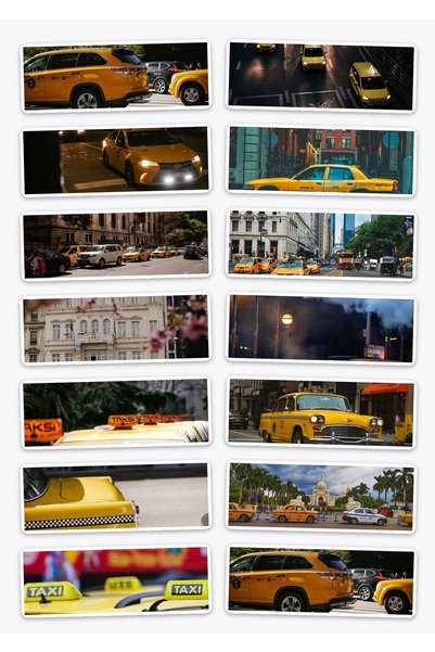 OEM Pachet Stickere Taxis Galbene, 14 bucăți, Impermeabile, Autocolant Decorativ