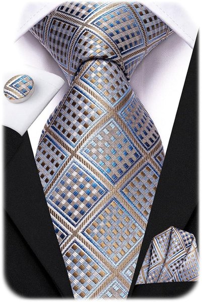 Dubulle Mens Paisely Silk Tie for Men Necktie and Pocket Square Set