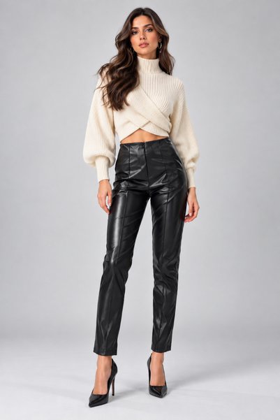 OnPelin jeans ΓΥΝΑΙΚΕΙΟ ΜΑΥΡΟ ΔΕΡΜΑΤΙΝΟ ΠΑΝΤΕΛΟΝΙ ΣΤΡΟΥΓΓΑΛΙΟ