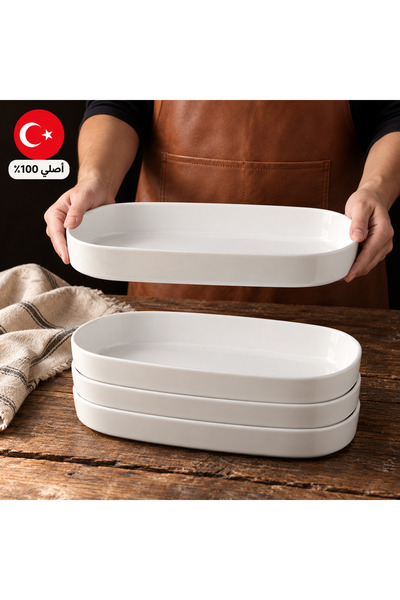 Kütahya 4 Pieces-18 cm Oval Plate Bera from Kütahya