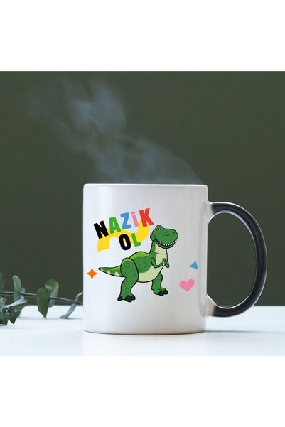 Hediye Vakti Dinozor Temalı Renk Değiştiren Sihirli Kupa Bardak