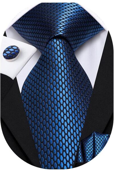 Dubulle Mens Paisely Silk Tie for Men Necktie and Pocket Square Set