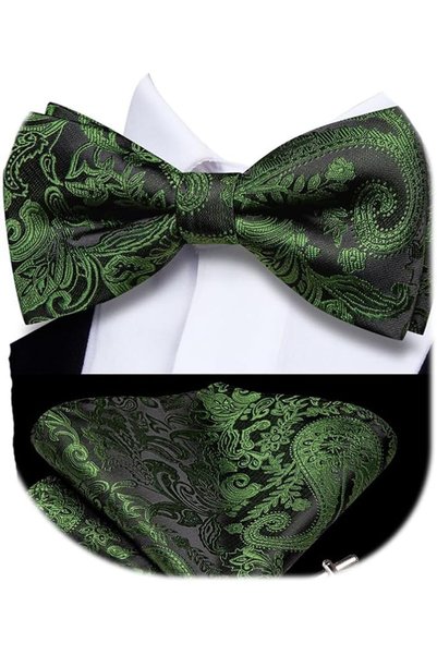 Dubulle Mens Paisely Silk Tie for Men Necktie and Pocket Square Set
