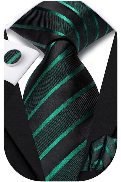 Dubulle Mens Paisely Silk Tie for Men Necktie and Pocket Square Set