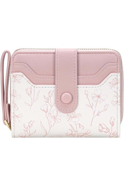 ALMEKAQUZ Wallet for Women, Cute Floral Flower Wallet with Holder and ID Wind...