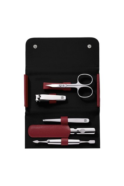ZWILLING Комплект за маникюр от 5 части, неръждаема стомана, кожен калъф, чер...