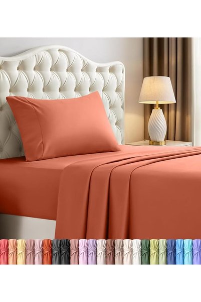 Utopia Bedding طقم ملاءات سرير توأم - 3 قطع - من الألياف الدقيقة المصقولة - م...