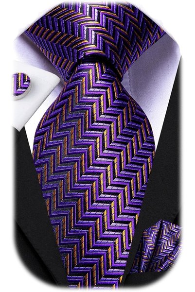 Dubulle Mens Paisely Silk Tie for Men Necktie and Pocket Square Set