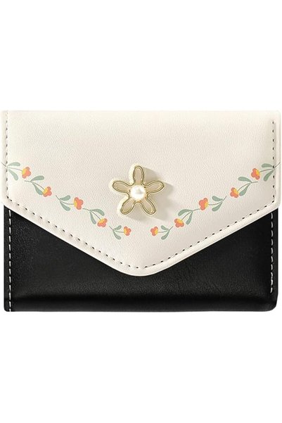 GENERAL MOZXIRZ Women Girls Wallet Cute Flower Tri-Fold Wallet PU Leather Pur...