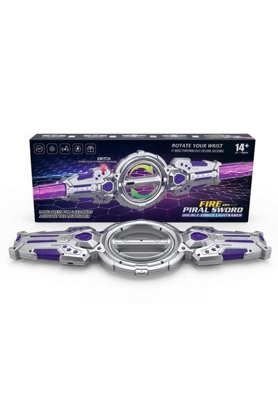 Generic Fire Spin Double-Edged Lightsaber Toy with 7-Color LED Lights and Sou...