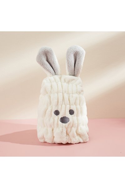 Choice Beige 1 Ultra-Fine Fiber cartoon Rabbit Ear Children's Dry Hair Cap, P...