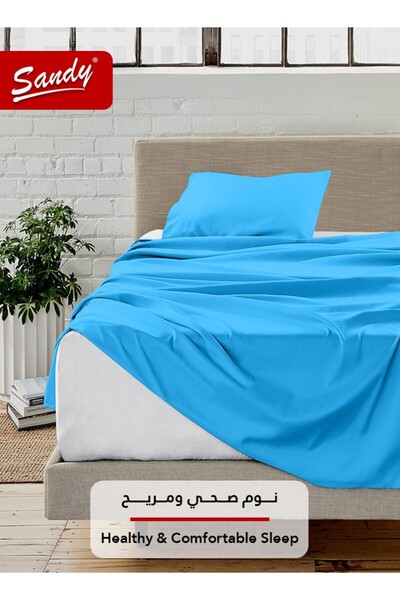 Sandy Premium Quality Flat Sheet and Pillowcase, Bed Sheet 2 Pieces Set (Twin XL 167 x 243 cm), Soft & Breathable and Cooling, Turquoise