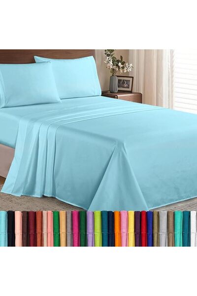 Elegant Comfort طقم سرير فاخر ناعم من 3 قطع بجودة فندقية عالية، 1500 خيط، مصن...