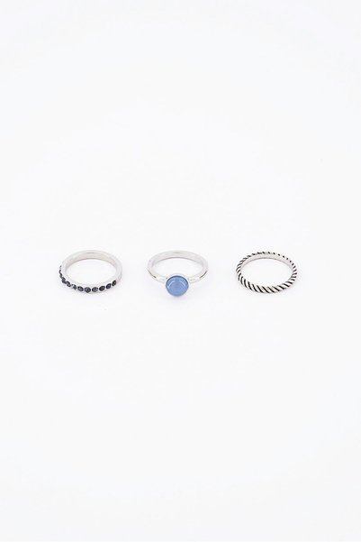 Tchibo Women Set of 3 Rings, Silver
