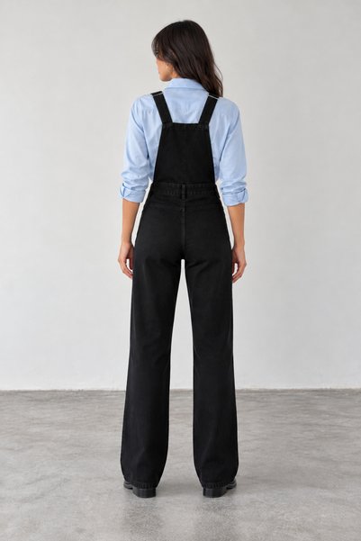 SHEVEGA Salopetă de damă din denim, cu picior larg, croială lejeră