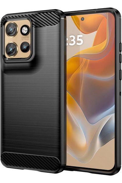 Aiyando Husa pentru Motorola Edge 50 Neo Carbon Liquid Silicone negru