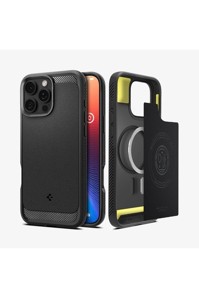 Aiyando Husa premium pentru iPhone 16 Pro Spigen Rugged Armor MagSafe - negru