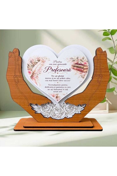 OEM Cadou pentru Profesoară – Decor Inimă cu Palme și Mesaj de Mulțumire, 20x...