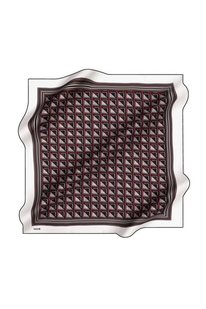 Aker Sura Silk Scarf Red Slogan Pattern