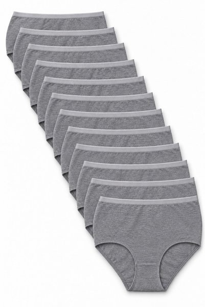 REN Women's Gray 12-Piece Non-Marking High Waist Bato Panties Set