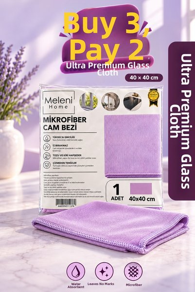 Ultra Premium Glass Cloth - 40X40Cm High Water Absorption, Dust-Free, Non-Marking Microfiber Cleaning Cloth