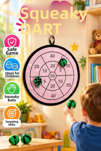 canrodi Safe Velcro Ball Dart Target Game for Kids