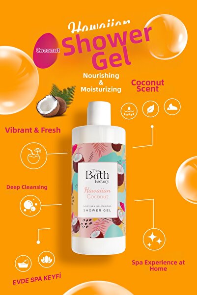 THE BATH FACTORY جل الاستحمام المرطب والمغذي بجوز الهند الهاواي 400 مل