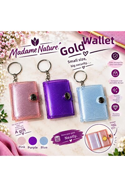 MADAMENATUREL Three Different Colors Gold Collection Wallet & Mini Wallet