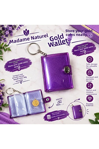 MADAMENATUREL Gold Investment Wallet - Mini Photo Album - with Keychain