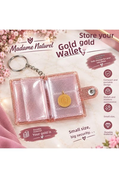 MADAMENATUREL محفظة ذهبية بثلاثة ألوان مختلفة ومحفظة صغيرة الحجم