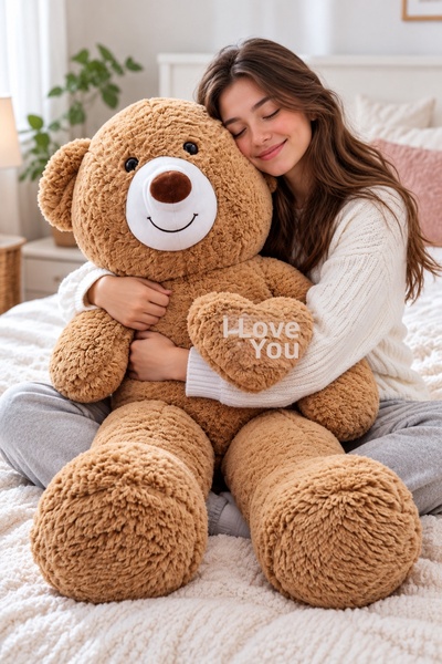 craftivio 90 cm Large Plush Teddy Bear - Cute Teddy Bear with I Love You Heart, Gift for a Lover - Sleeping Companion
