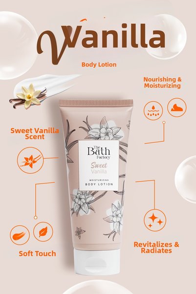 THE BATH FACTORY لوشن الجسم بالفانيليا الحلوة 200 مل