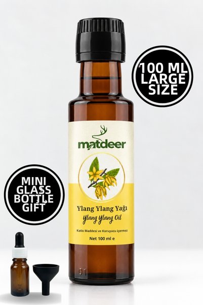MATDEER 100 ml Ylang Ylang Oil - Relaxing and Balancing Aromatherapy Fragranc...