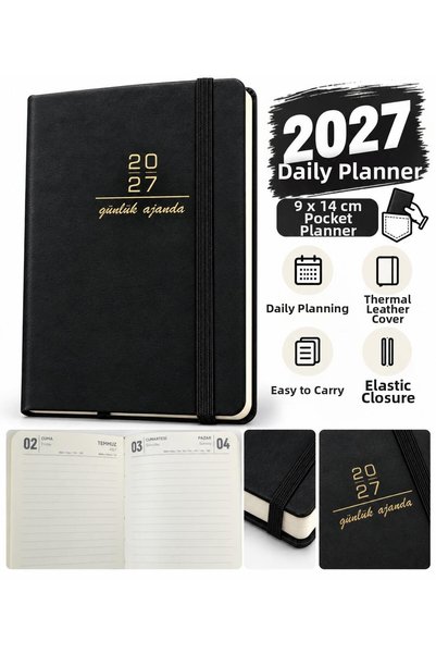 Pars 2027 Θερμοδερμάτινο Ελαστικό Ημερολόγιο Τσέπης 9*14