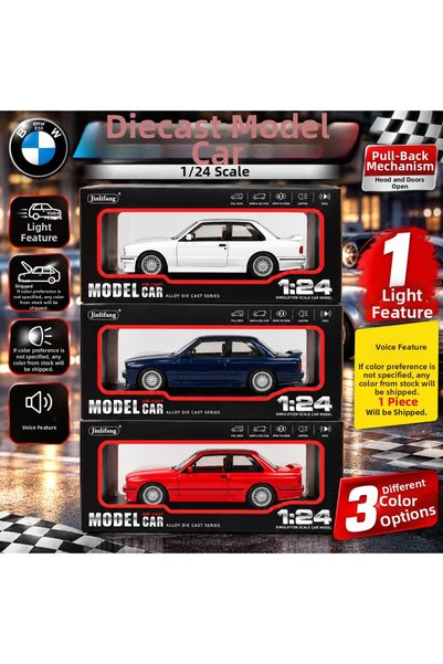 TRUST STORE نموذج سيارة معدني مع مؤثرات صوتية خاصة لعشاق BMW E30 - مقياس 1:24