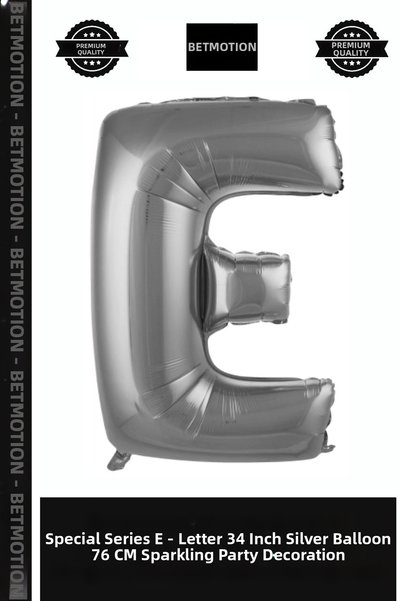 Generic Brand Special Series E- Letter 34 Inch Silver Color Balloon 76 cm Sur...