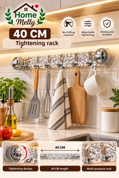 btm home Ισχυρή κρεμάστρα συμπίεσης με βεντούζα 40 εκ. - Διαφανής κρεμάστρα π...
