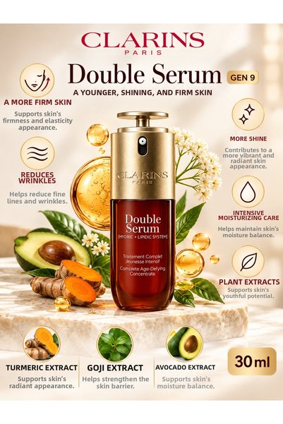 Clarins سيروم للوجه مضاد للشيخوخة، ومشدود، ومرطب، ومقلل لعلامات التجاعيد 30 مل